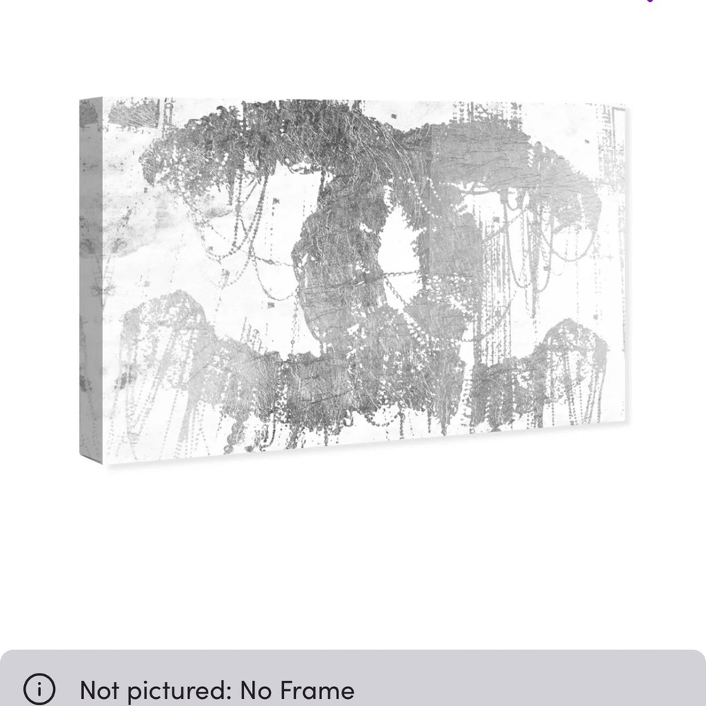 Oliver Gal Silver Abstract Canvas Art